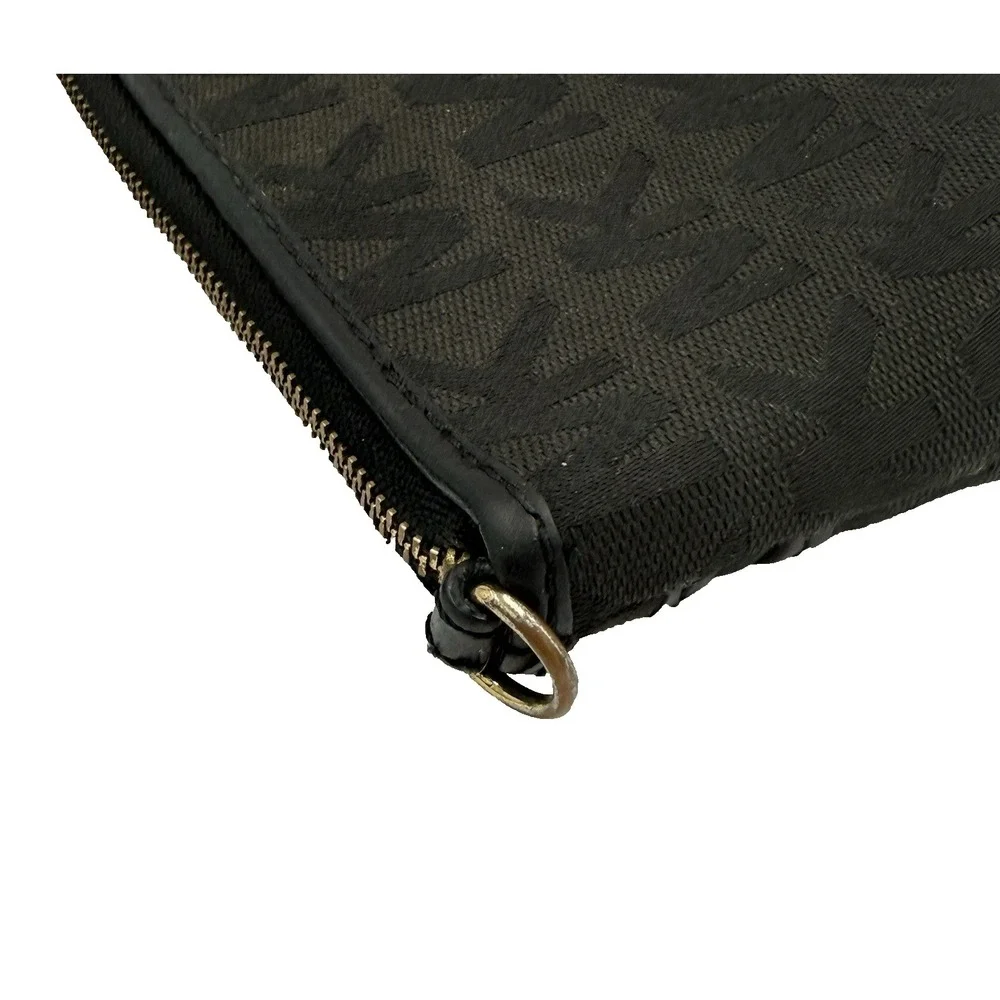 Michael Kors Jet Set Large Wristlet - Black Signature MK‎ Monogram Jacquard